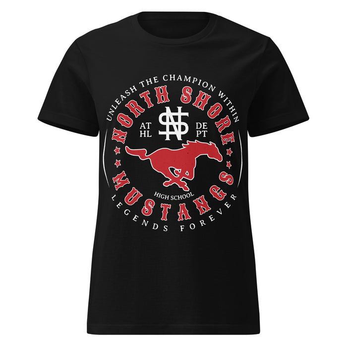 North Shore High School Mustangs Women's Black SoftStyle T-shirt 214