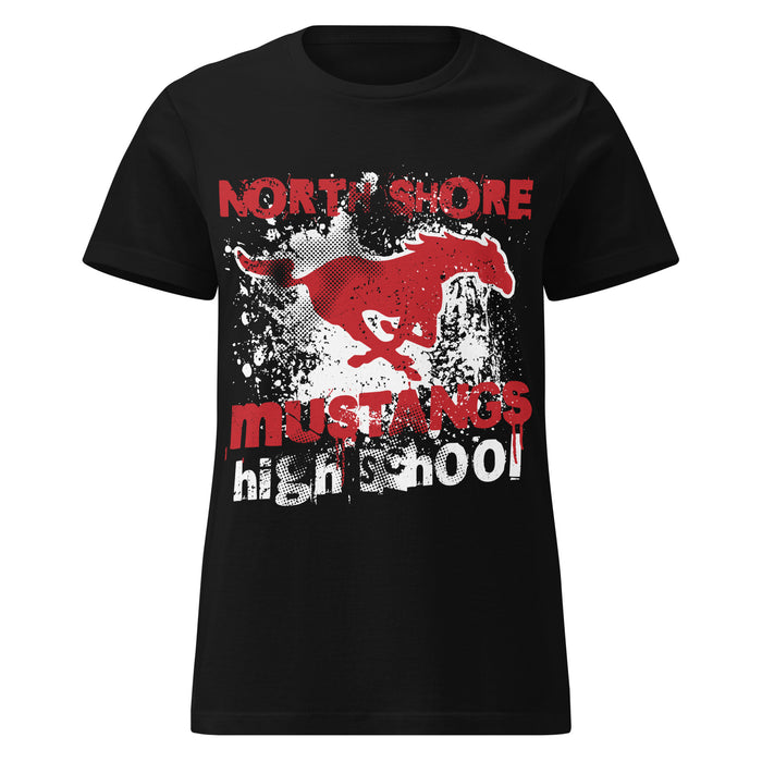 North Shore High School Mustangs Women's Black SoftStyle T-shirt 205