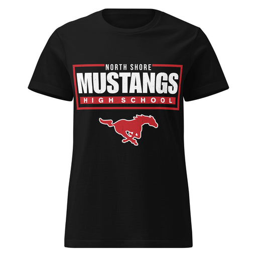 North Shore High School Mustangs Women's Black SoftStyle T-shirt 049