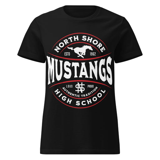 North Shore High School Mustangs Women's Black SoftStyle T-shirt 218