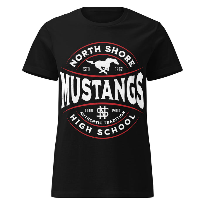 North Shore High School Mustangs Women's Black SoftStyle T-shirt 218