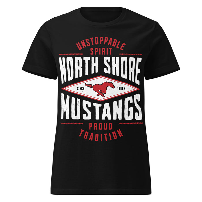 North Shore High School Mustangs Women's Black SoftStyle T-shirt 210