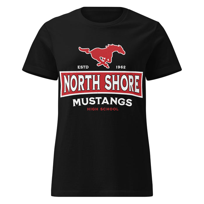 North Shore High School Mustangs Women's Black SoftStyle T-shirt 202