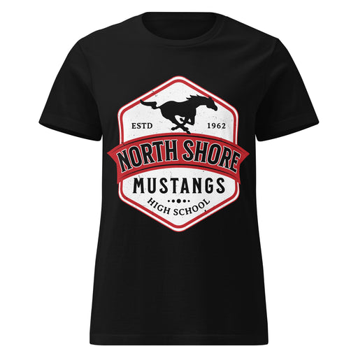 North Shore High School Mustangs Women's Black SoftStyle T-shirt 209