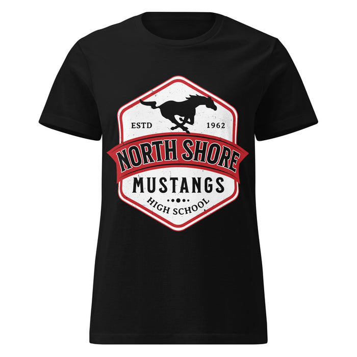 North Shore High School Mustangs Women's Black SoftStyle T-shirt 209
