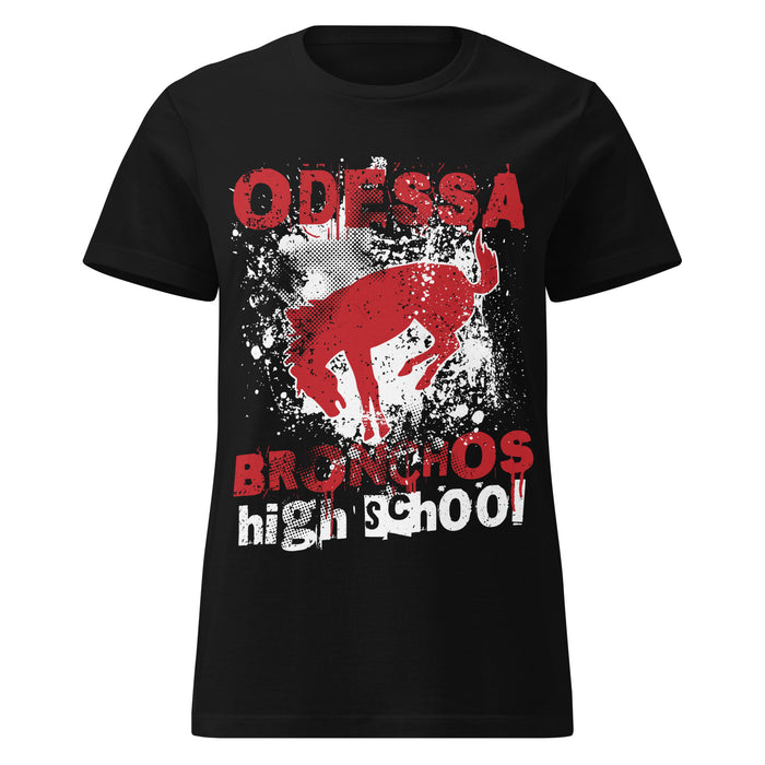 Odessa High School Bronchos Women's Black SoftStyle T-shirt 205