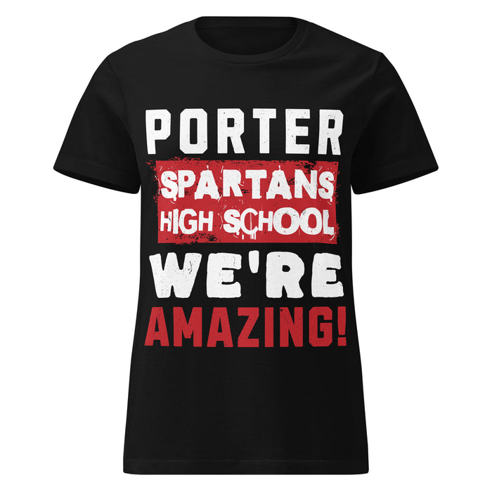 Porter High School Spartans Women's Black SoftStyle T-shirt 231