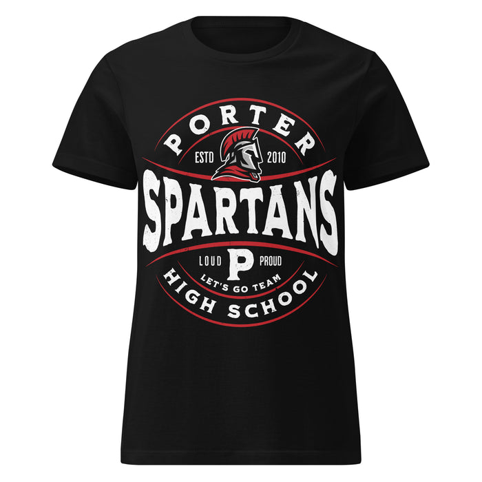Porter High School Spartans Women's Black SoftStyle T-shirt 218