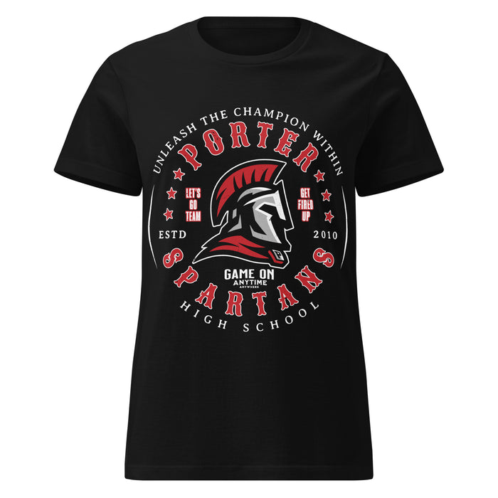 Porter High School Spartans Women's Black SoftStyle T-shirt 214