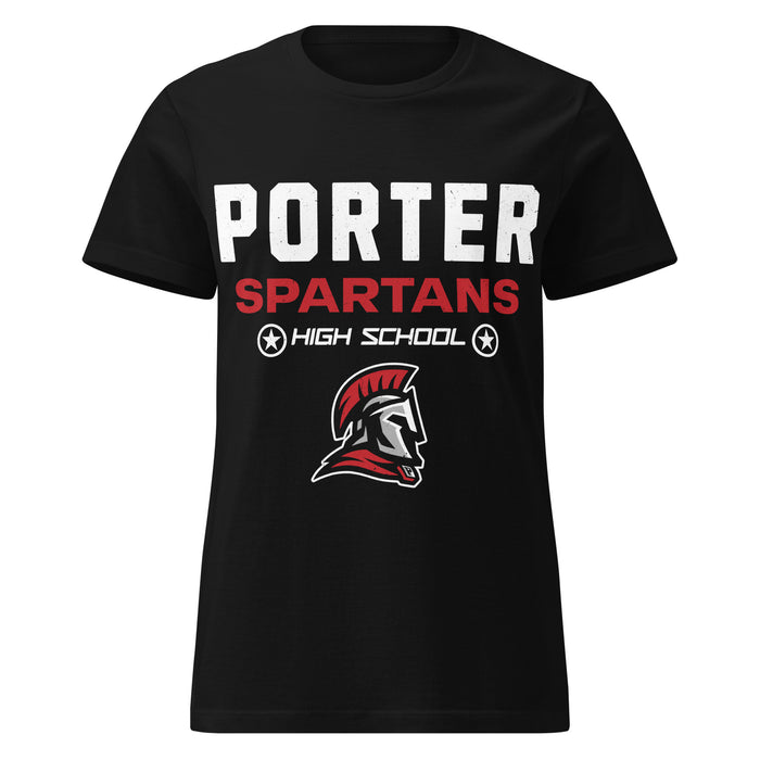 Porter High School Spartans Women's Black SoftStyle T-shirt 003