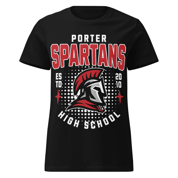Porter High School Spartans Women's Black SoftStyle T-shirt 204