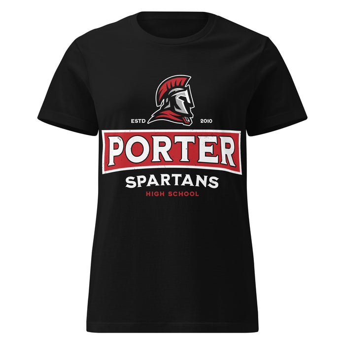 Porter High School Spartans Women's Black SoftStyle T-shirt 202