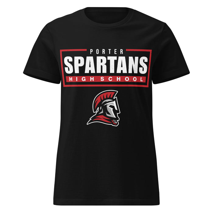 Porter High School Spartans Women's Black SoftStyle T-shirt 049