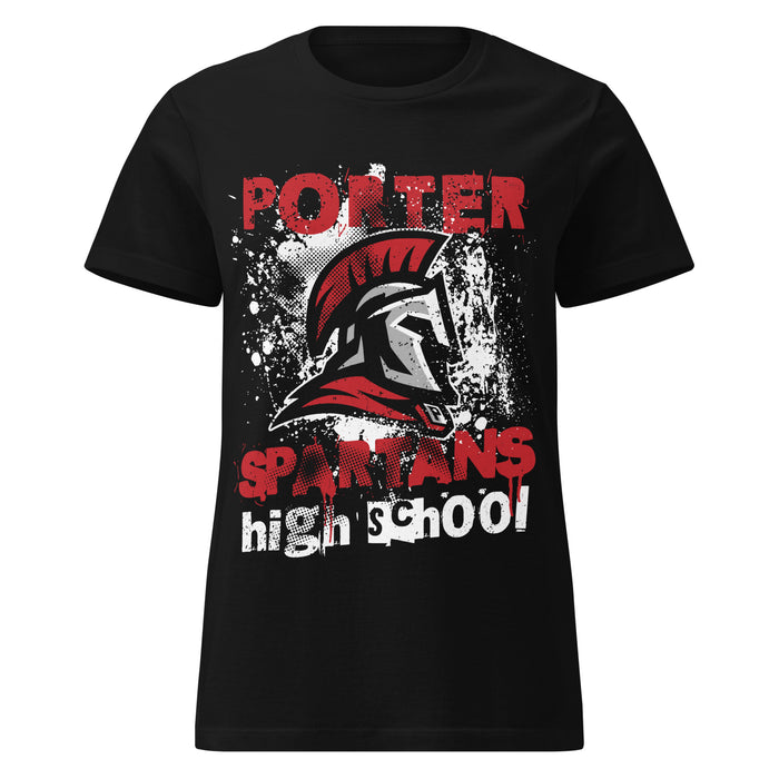 Porter High School Spartans Women's Black SoftStyle T-shirt 205