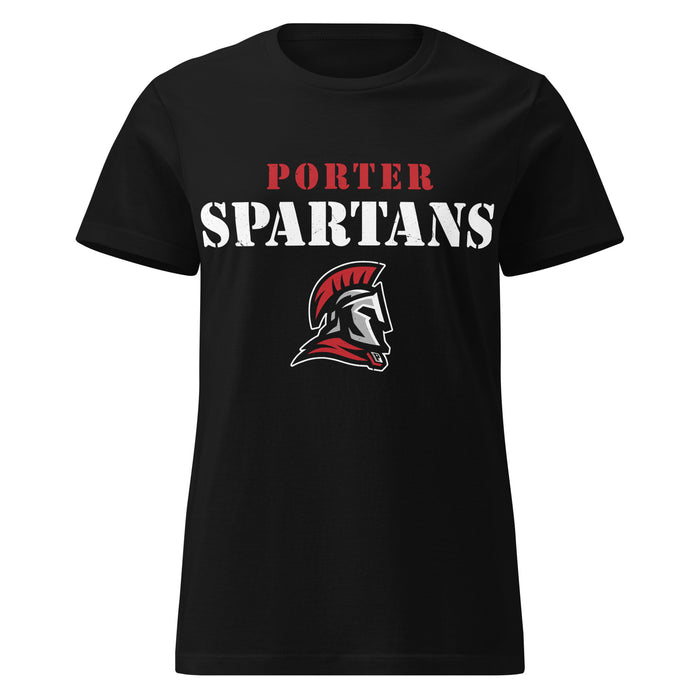 Porter High School Spartans Women's Black SoftStyle T-shirt 017