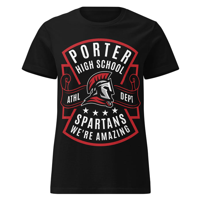 Porter High School Spartans Women's Black SoftStyle T-shirt 207