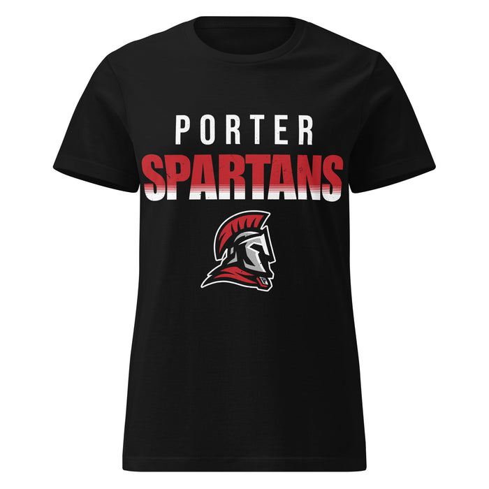 Porter High School Spartans Women's Black SoftStyle T-shirt 024