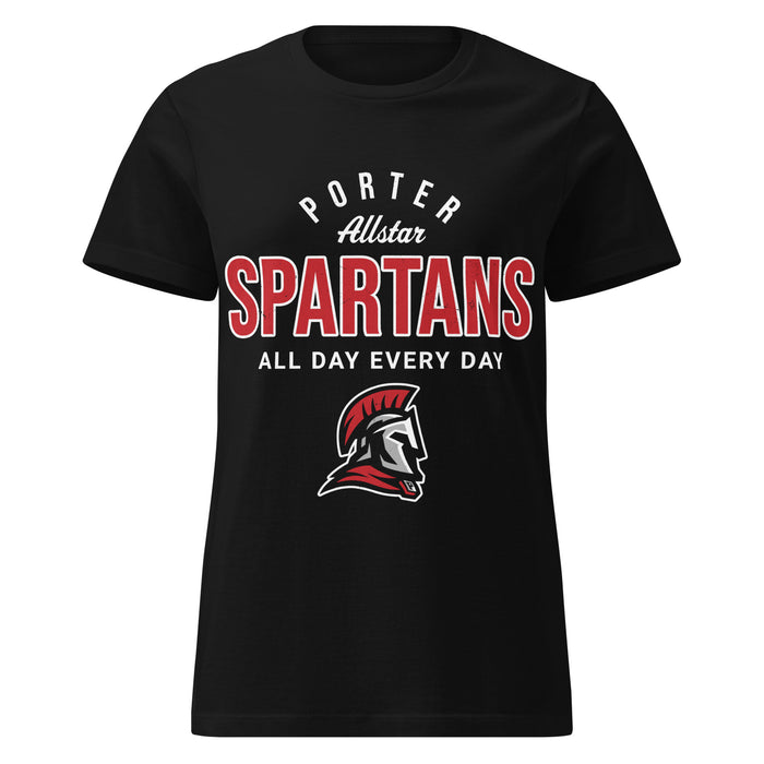 Porter High School Spartans Women's Black SoftStyle T-shirt 040