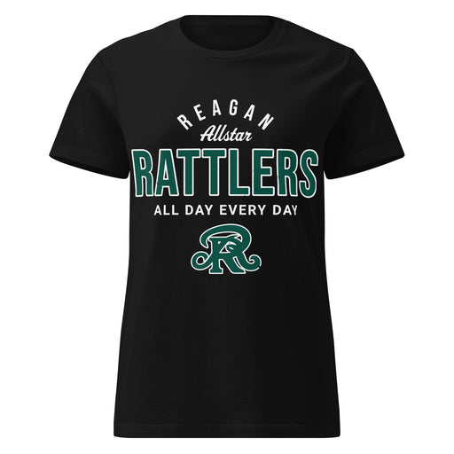 Reagan High School Rattlers Women's Black SoftStyle T-shirt 040