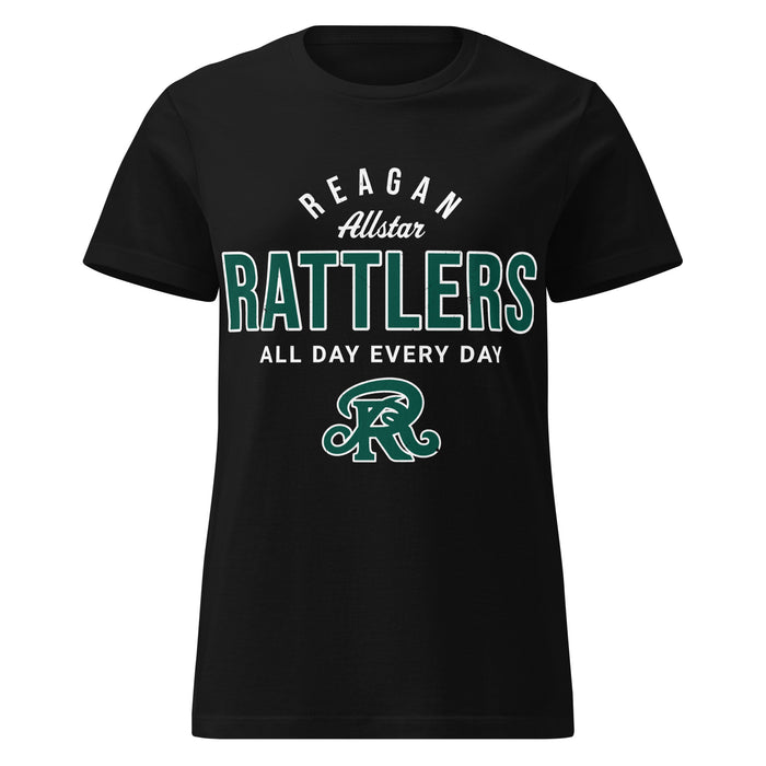 Reagan High School Rattlers Women's Black SoftStyle T-shirt 040