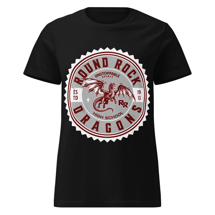 Round Rock High School Dragons Women's Black SoftStyle T-shirt 203