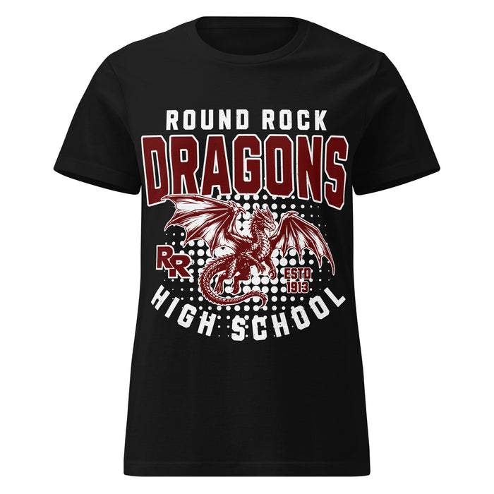 Round Rock High School Dragons Women's Black SoftStyle T-shirt 204