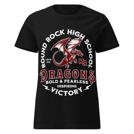 Round Rock High School Dragons Women's Black SoftStyle T-shirt 206