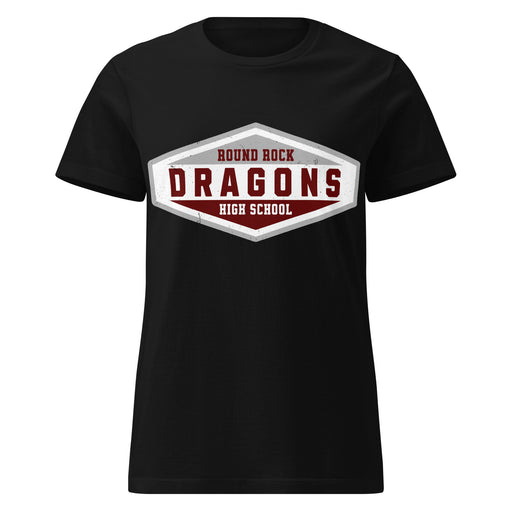 Round Rock High School Dragons Women's Black SoftStyle T-shirt 009