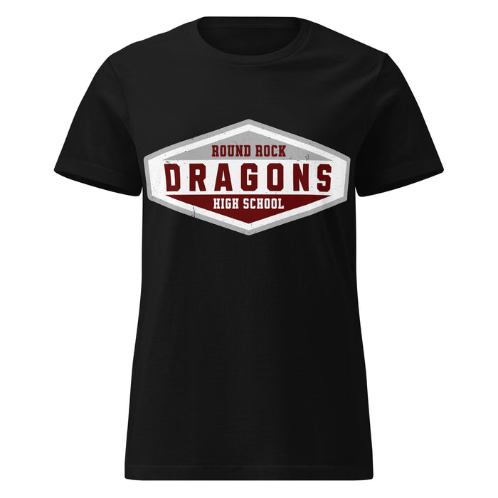 Round Rock High School Dragons Women's Black SoftStyle T-shirt 009