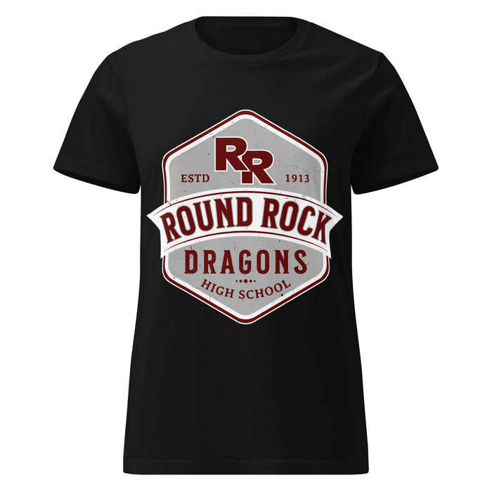 Round Rock High School Dragons Women's Black SoftStyle T-shirt 209
