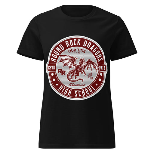 Round Rock High School Dragons Women's Black SoftStyle T-shirt 224