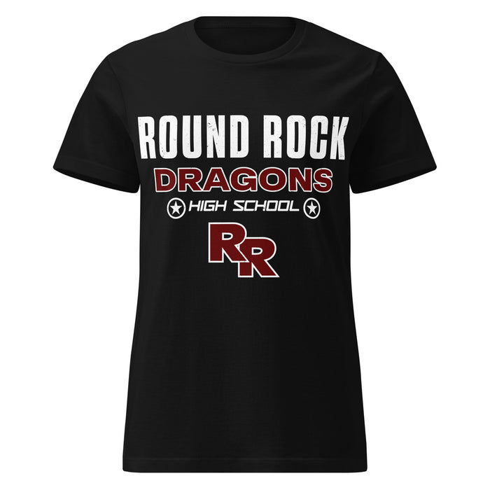 Round Rock High School Dragons Women's Black SoftStyle T-shirt 003