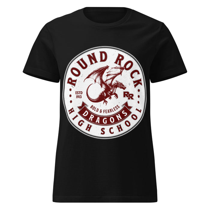 Round Rock High School Dragons Women's Black SoftStyle T-shirt 215