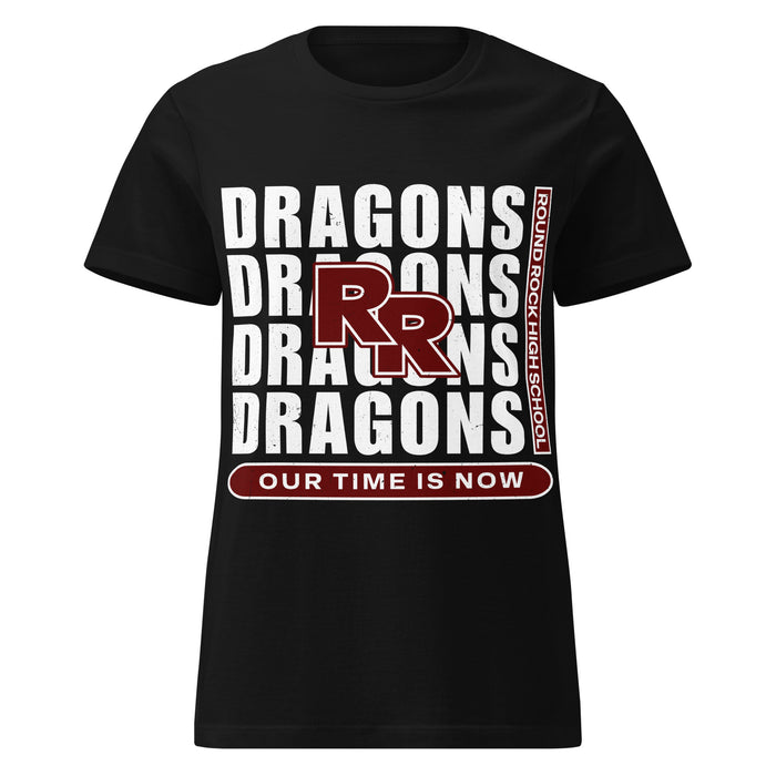 Round Rock High School Dragons Women's Black SoftStyle T-shirt 235