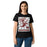 Front view of Round Rock High School Dragons Women's Black SoftStyle T-shirt 226