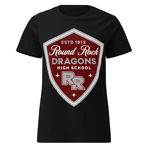Round Rock High School Dragons Women's Black SoftStyle T-shirt 225