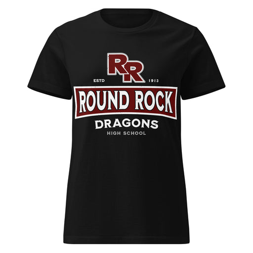 Round Rock High School Dragons Women's Black SoftStyle T-shirt 202