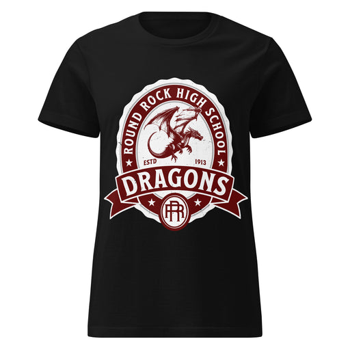 Round Rock High School Dragons Women's Black SoftStyle T-shirt 212