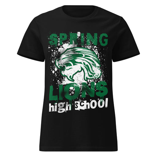 Spring High School Lions Women's Black SoftStyle T-shirt 205