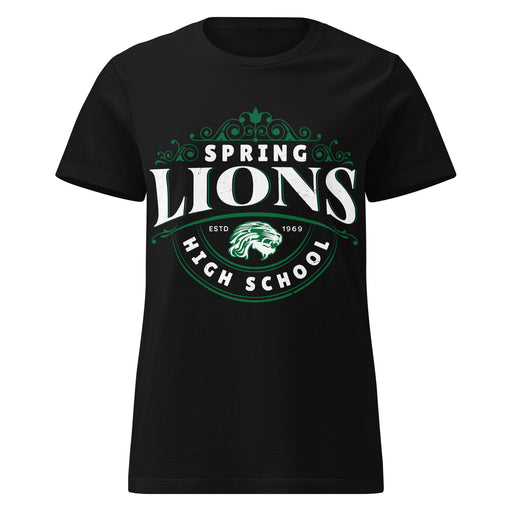 Spring High School Lions Women's Black SoftStyle T-shirt 211