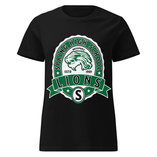 Spring High School Lions Women's Black SoftStyle T-shirt 212