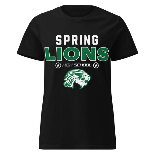 Spring High School Lions Women's Black SoftStyle T-shirt 003