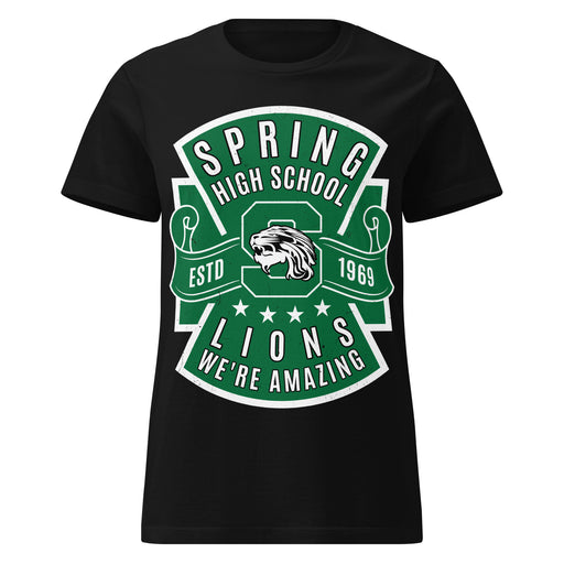 Spring High School Lions Women's Black SoftStyle T-shirt 207