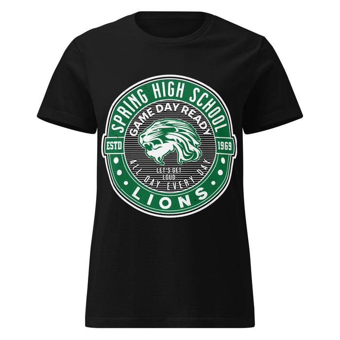 Spring High School Lions Women's Black SoftStyle T-shirt 224