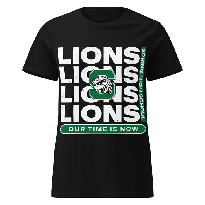 Spring High School Lions Women's Black SoftStyle T-shirt 235