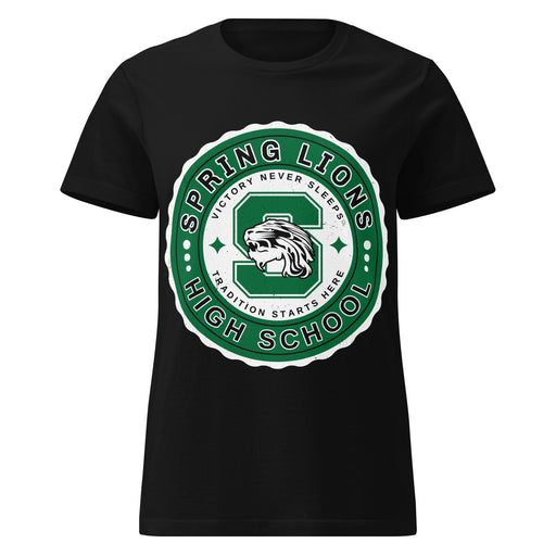 Spring High School Lions Women's Black SoftStyle T-shirt 216