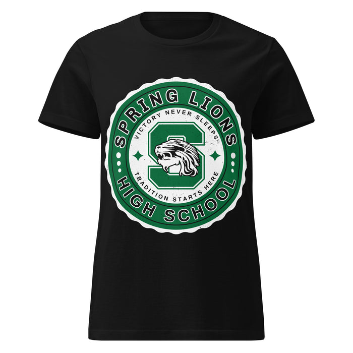 Spring High School Lions Women's Black SoftStyle T-shirt 216