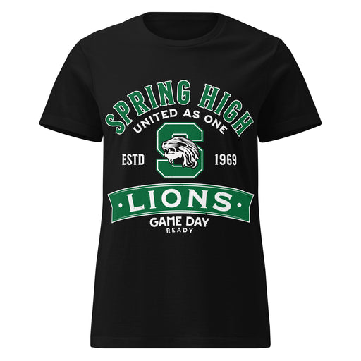 Spring High School Lions Women's Black SoftStyle T-shirt 221