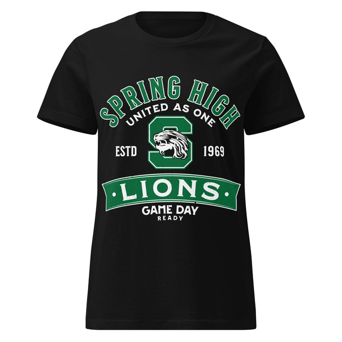Spring High School Lions Women's Black SoftStyle T-shirt 221
