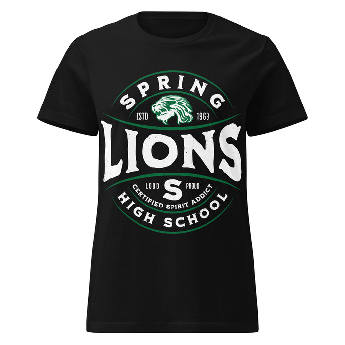 Spring High School Lions Women's Black SoftStyle T-shirt 218